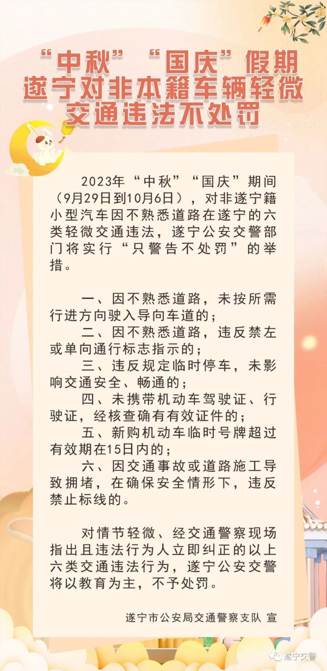 多地春节期间轻微交通违法不处罚